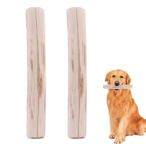 Kaustab aus Holz für Hunde, 2 x Beißstab aus Kaffeeholz für Welpen – natürliches Kauspiel für Welpen, Zahnreinigungswerkzeug, fördert die Zahngesundheit von LearnLyrics